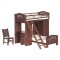 Dolls House Walnut Bunk Bed Set High Sleeper Miniature Bedroom Furniture Set