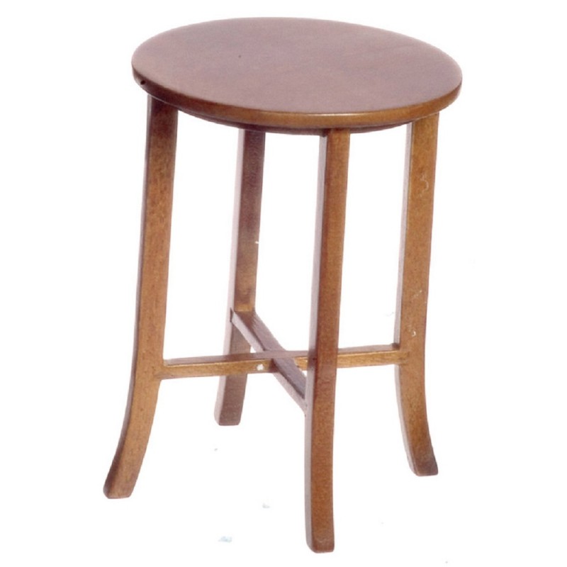 Dolls House Walnut Tall Round Table Miniature Pub Bar Cafe Dining Furniture