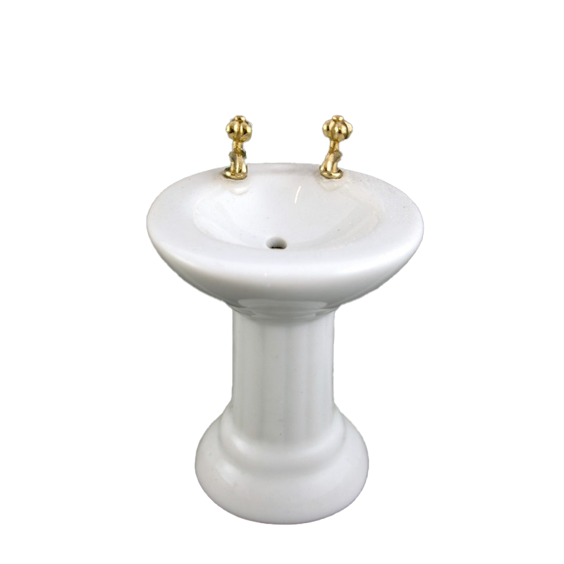 Dolls House White Porcelain Sink Basin Miniature 1:12 Scale Bathroom Furniture