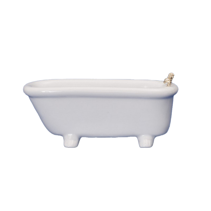 Dolls House Plain White Porcelain Bath Tub Miniature Bathroom Furniture 1:12