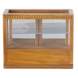 Dolls House Display Counter Cabinet Walnut Shop Fittings Store Furniture 1:12