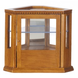 Dolls House Walnut Corner Display Counter Shop Fitting Miniature Store Furniture