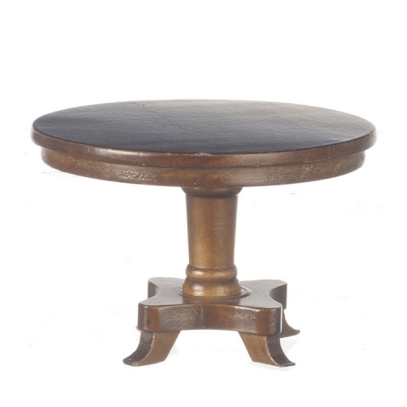 Dolls House Small Walnut Round Pedestal Dining Table Miniature 1:12 Furniture