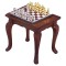 Dolls House Walnut Table with Chess Set Miniature Study Pub Furniture 1:12 Scale