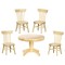 Dolls House Light Oak Round Table & Chairs Miniature Dining Room Furniture Set