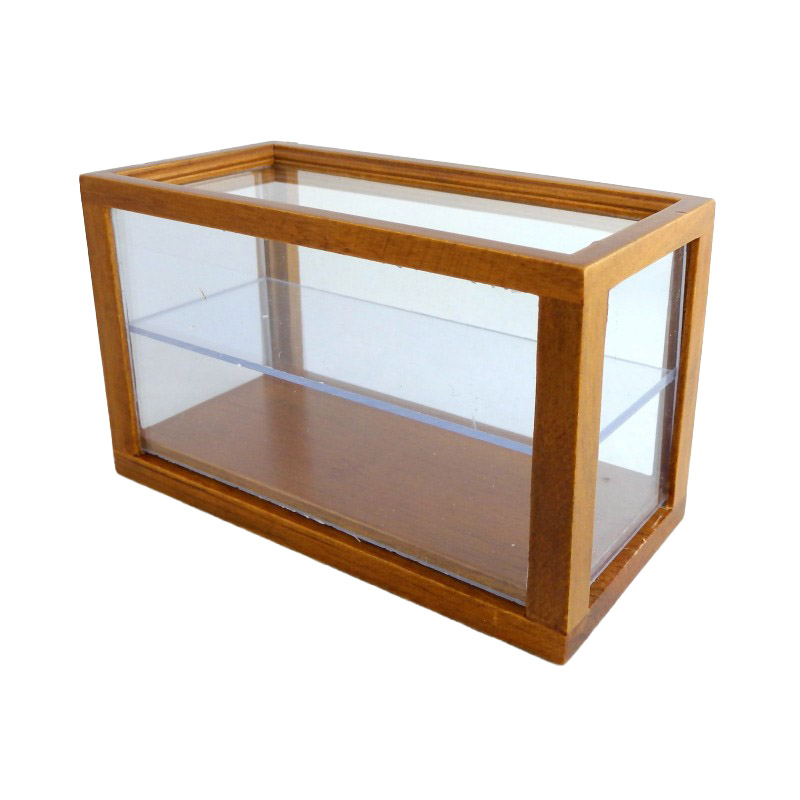 Dolls House Walnut Wooden Shop Fitting Display Case Counter Miniature Furniture