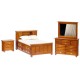 Dolls House Walnut Double Bedroom Furniture Set With Storage Drawers