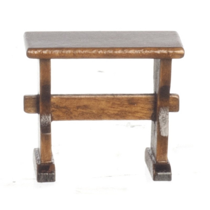 Dolls House Walnut Nook Trestle Bench Single Kitchen Dining Room Furniture