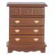 Dolls House Walnut Chest of Drawers Miniature Bedroom Furniture 1:12 Scale