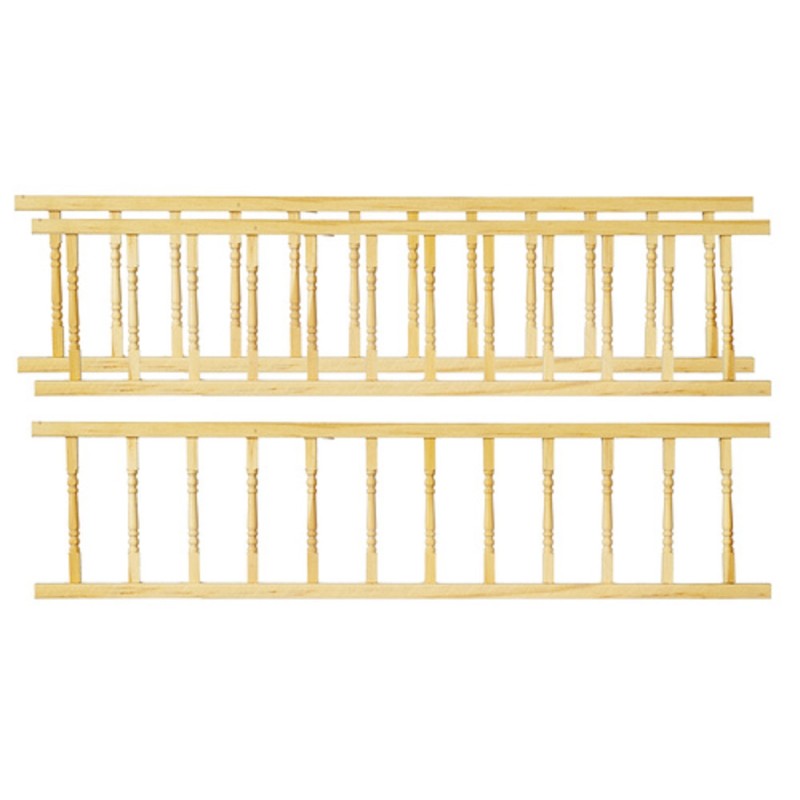 Dolls House Landing Rails Miniature Builders DIY Bare Wood Set of 3 