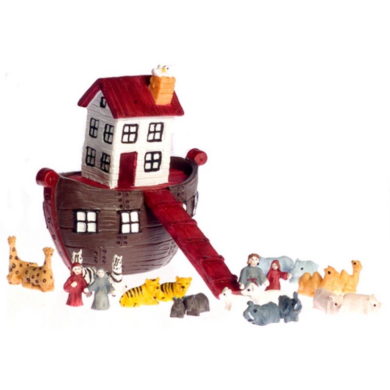 Melody Jane Dolls House Victorian Nursery Toy Accessory Noahs Ark & Animals
