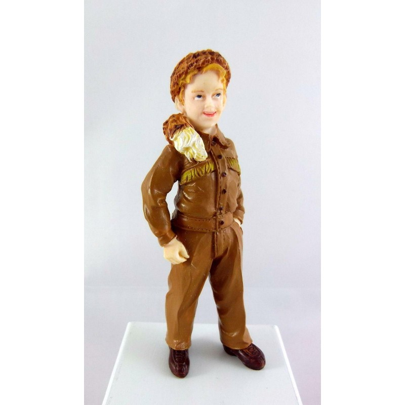 Dolls House Boy in American Coonskin Hunting Cap Miniature Resin 1:12 People 