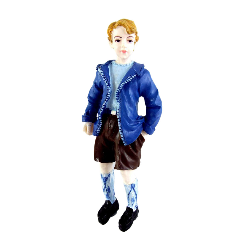 Dolls House 1950's Boy in Short Pants Jacket Miniature Resin People 1:12 Scale