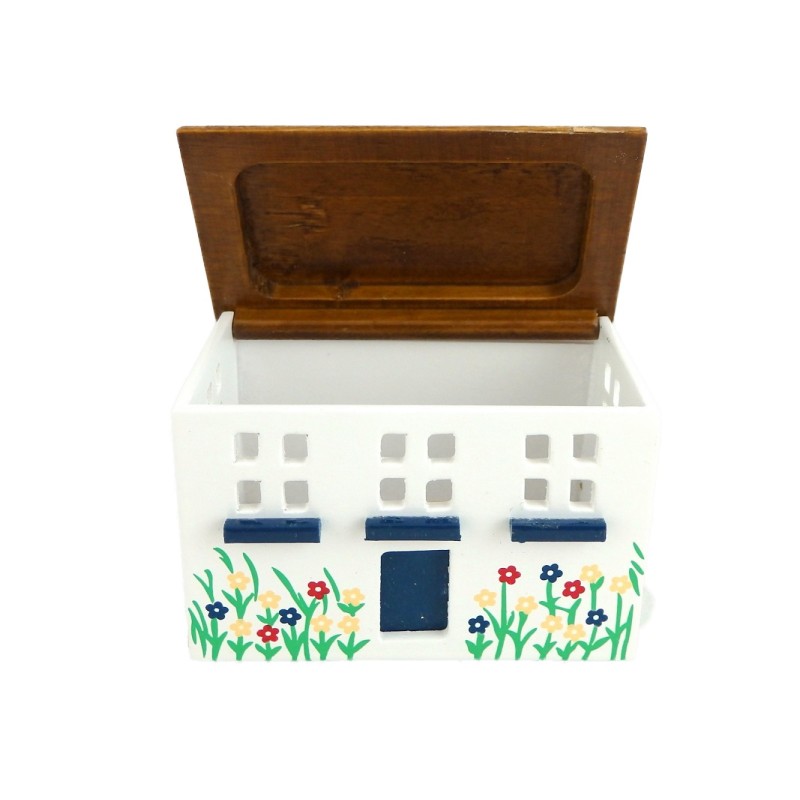 Dolls House Painted 'Dollhouse' Toy Box Chest Trunk Miniature Nursery Furniture