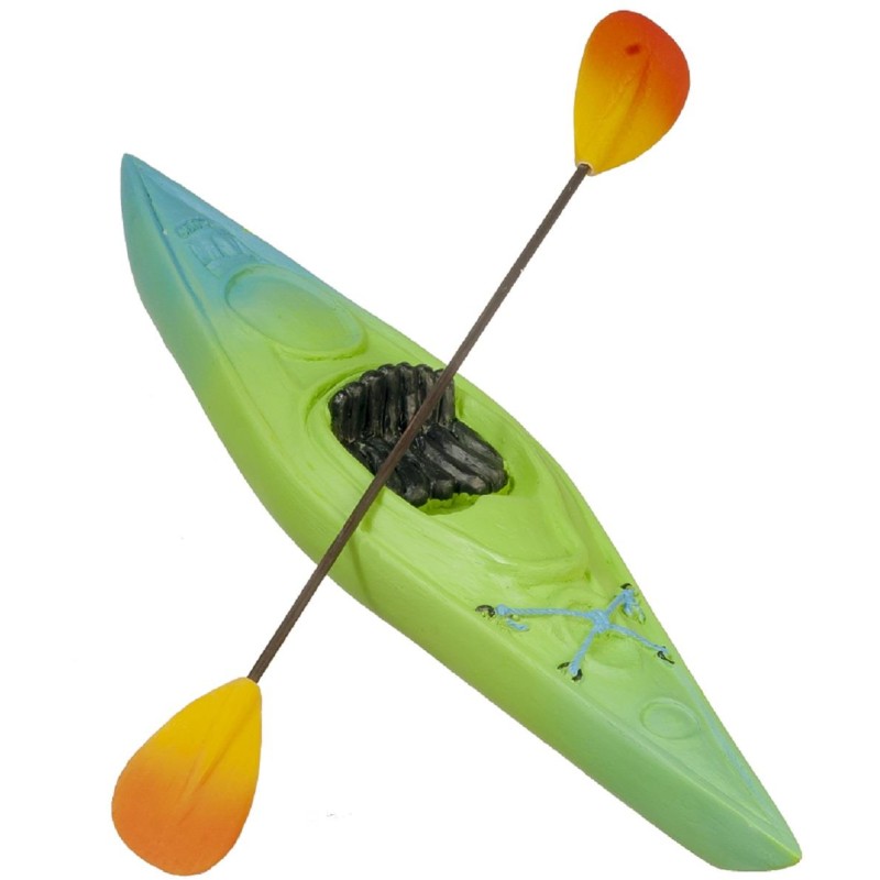 Dolls House Kayak with Paddle Miniature Outdoor Sports Accessory 1:12 Scale