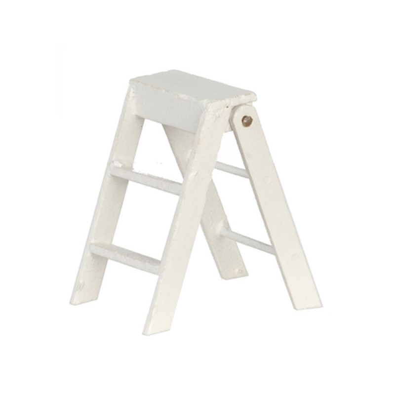 Dolls House White Step Ladders Small Miniature 2 inch High Accessory
