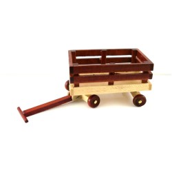 New Dolls House Toy Shop Nursery Accessory Pull Along Wooden Truck Cart Wagon