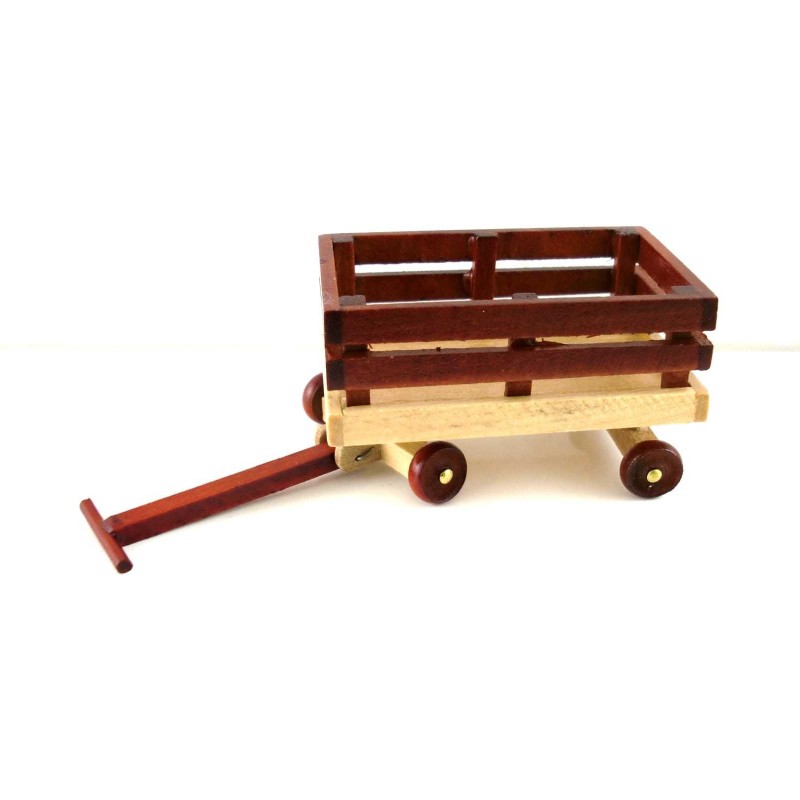 New Dolls House Toy Shop Nursery Accessory Pull Along Wooden Truck Cart Wagon