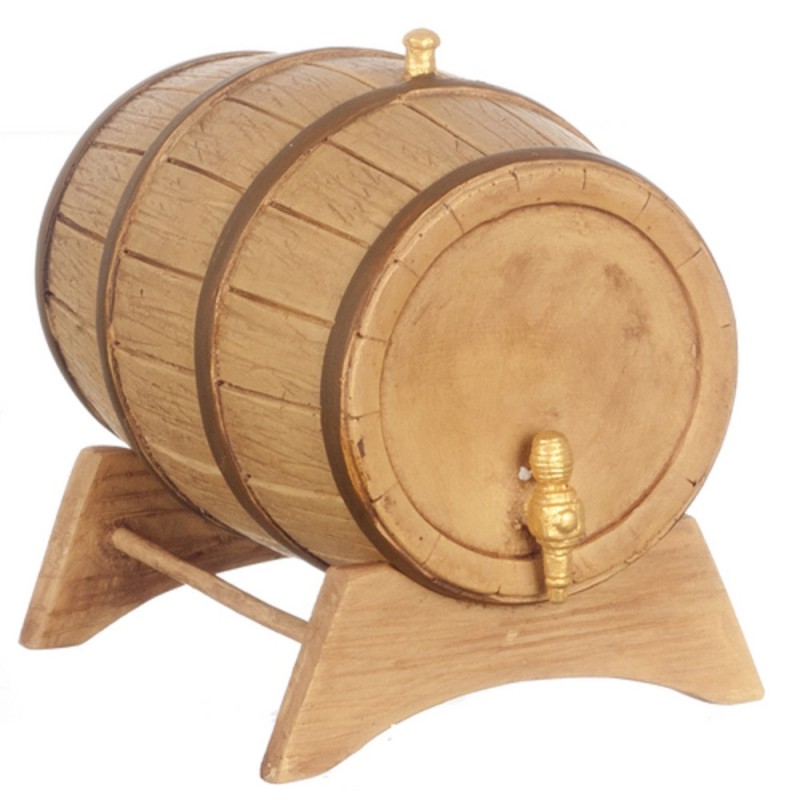 1:12 Scale 96L Wood Beer Wine Barrel On A Stand Tumdee Dolls House Pub Accessory 
