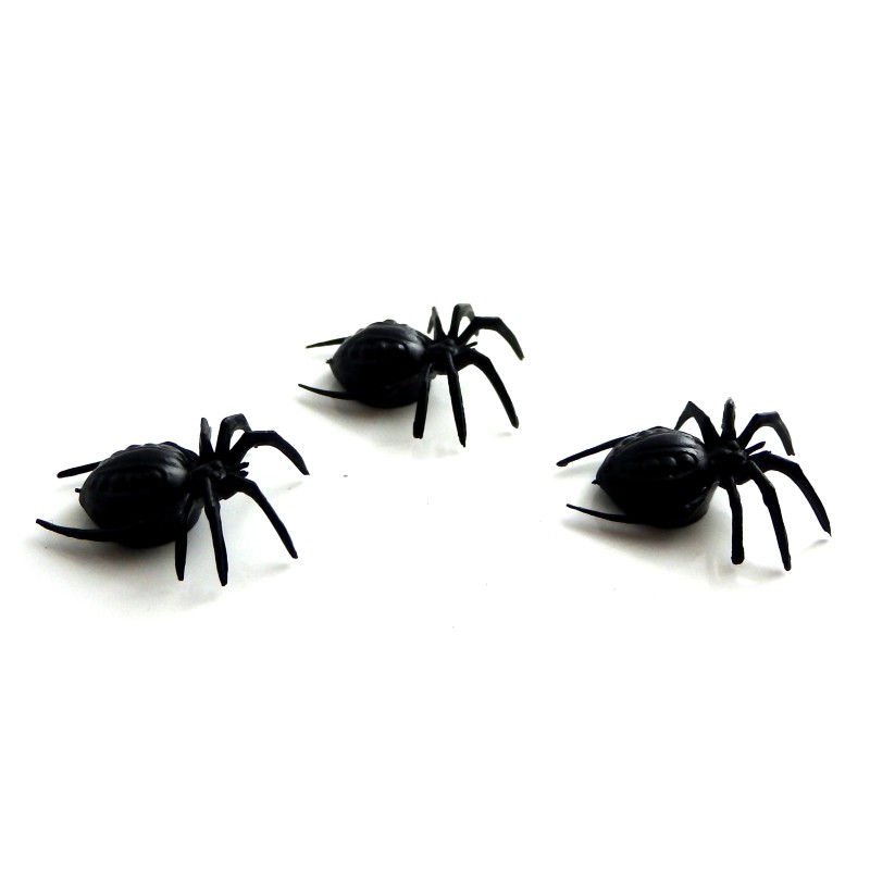 Dolls House 3 Huge Scary Spiders Miniature Halloween Shed Garden Accessory