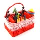 Dolls House Red Basket Full of Toys Miniature Nursery Kids Bedroom Accessory