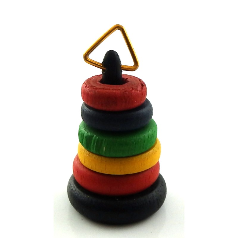 Dolls House Wooden Toy Ring Stacker Traditional Miniature Nursery