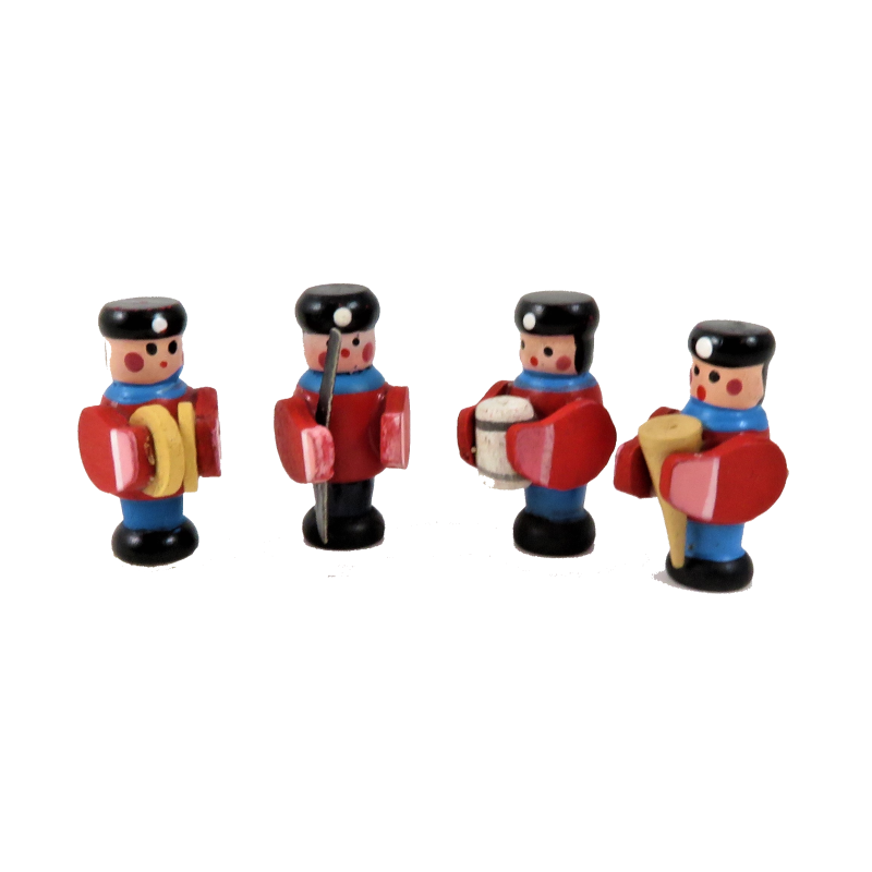 Dolls House Soldier Band Set 4 Traditional Boys Toy 1:12 Shop Nursery Accessory