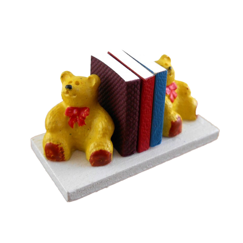 Dolls House Miniature Nursery Toy Shop Accessory Teddy Bear Bookends