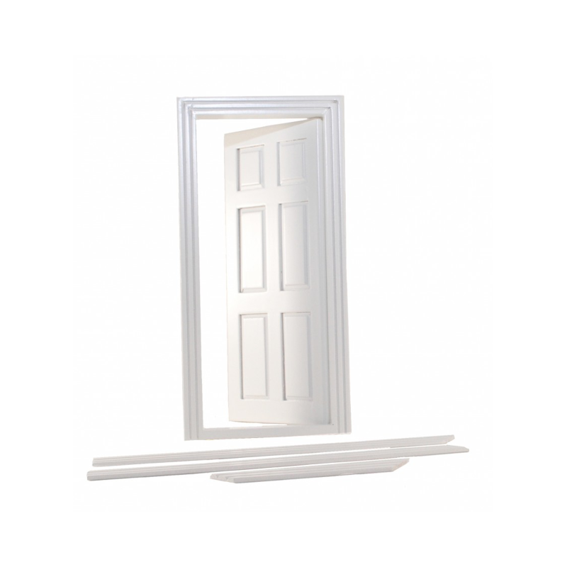 Dolls House White 6 Panel Interior Door Miniature Builders DIY Accessory 1:12