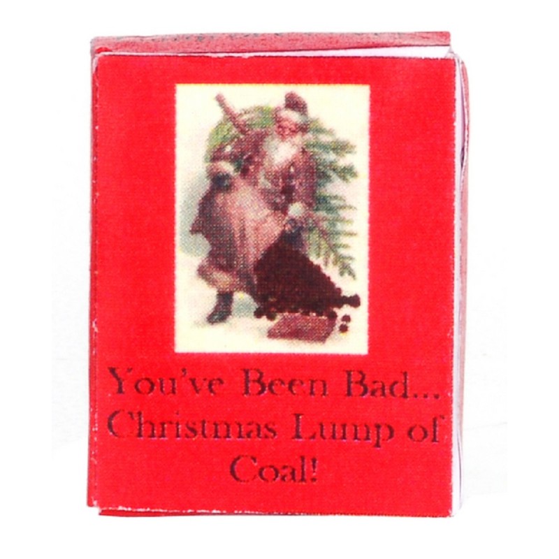 Dolls House 'You've been Naughty'  Christmas Lump of Coal Box Miniature 1:12 