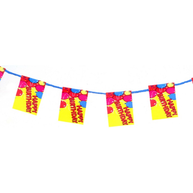 Dolls House Happy Birthday Banner Flag Garland Party Accessory 1:12 Scale