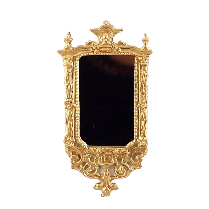 Dolls House Victorian Ornate Gold Framed Wall Mirror 1:12 Miniature 