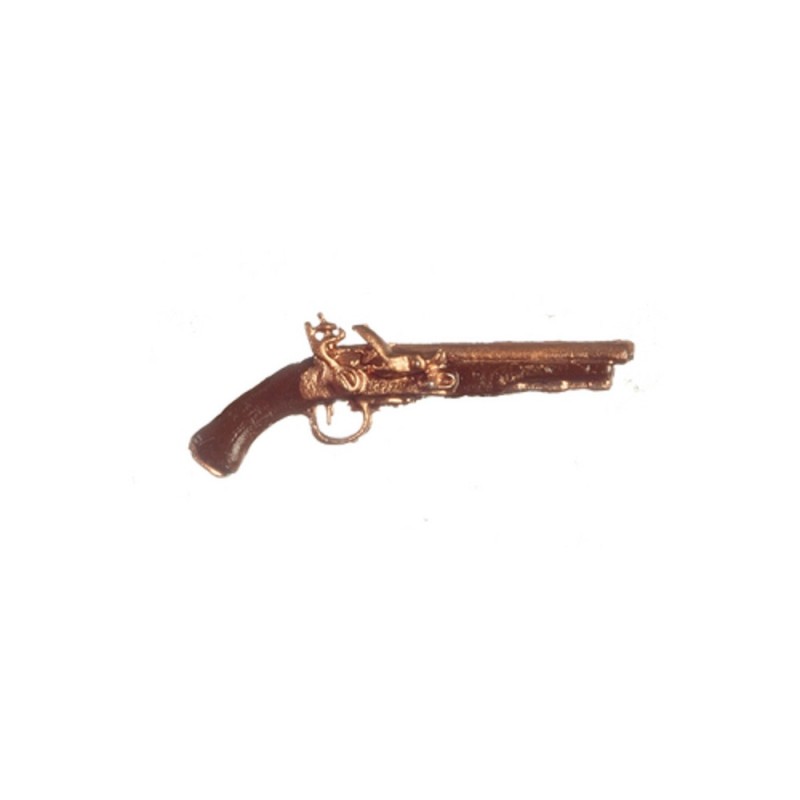 Dolls House Flintlock Pistol Miniature 1:12 Ornament Accessory 