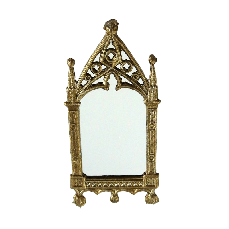 Melody Jane Dolls House Artisan Miniature Small Bronze Metal Cathedral Mirror