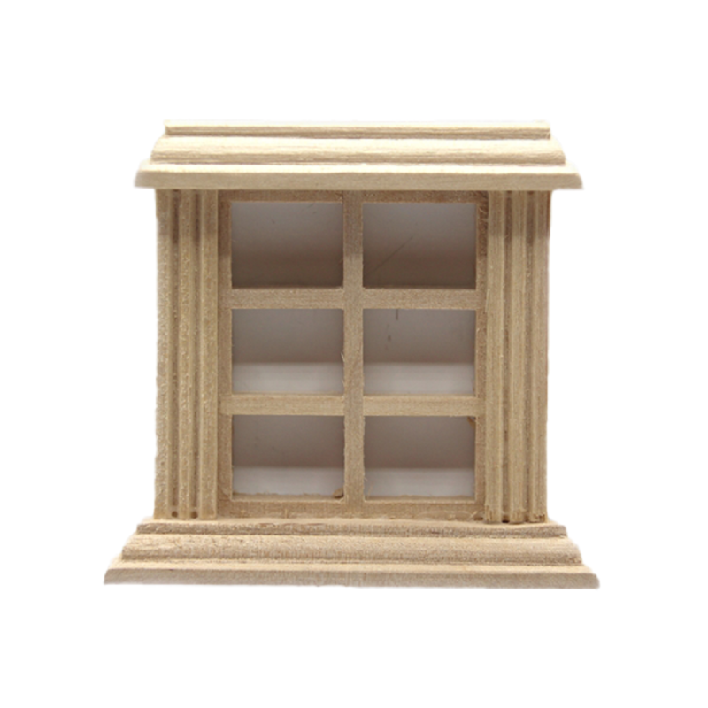 Dolls House Bare Wood 6 Pane Light Window 1:24 Half Inch Scale DIY Builders