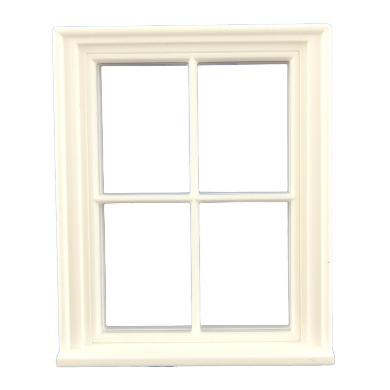 Dolls House 1:24 Scale Classic White Plastic Georgian 4 Pane Window Half Inch