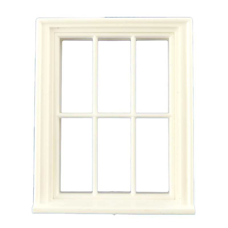 Dolls House White Plastic Georgian 6 Pane Window Half Inch 1:24 Scale 