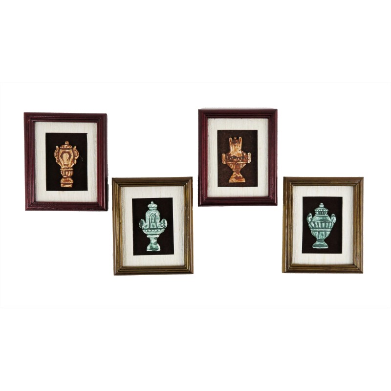 Dolls House Grecian Urn Roman Framed Pictures Miniature Wall Art Accessory Set