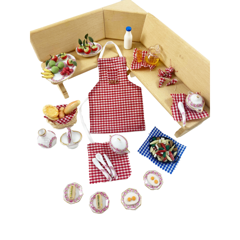 Dolls House Food & Drink Alfresco BBQ Dining Spread Garden Accessory Set 1:12