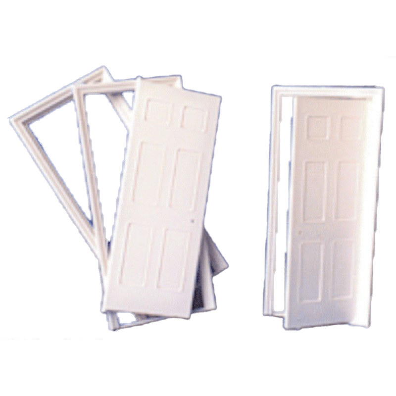 Dolls House White Plastic 6 Panel Interior Door Builders DIY 1:24