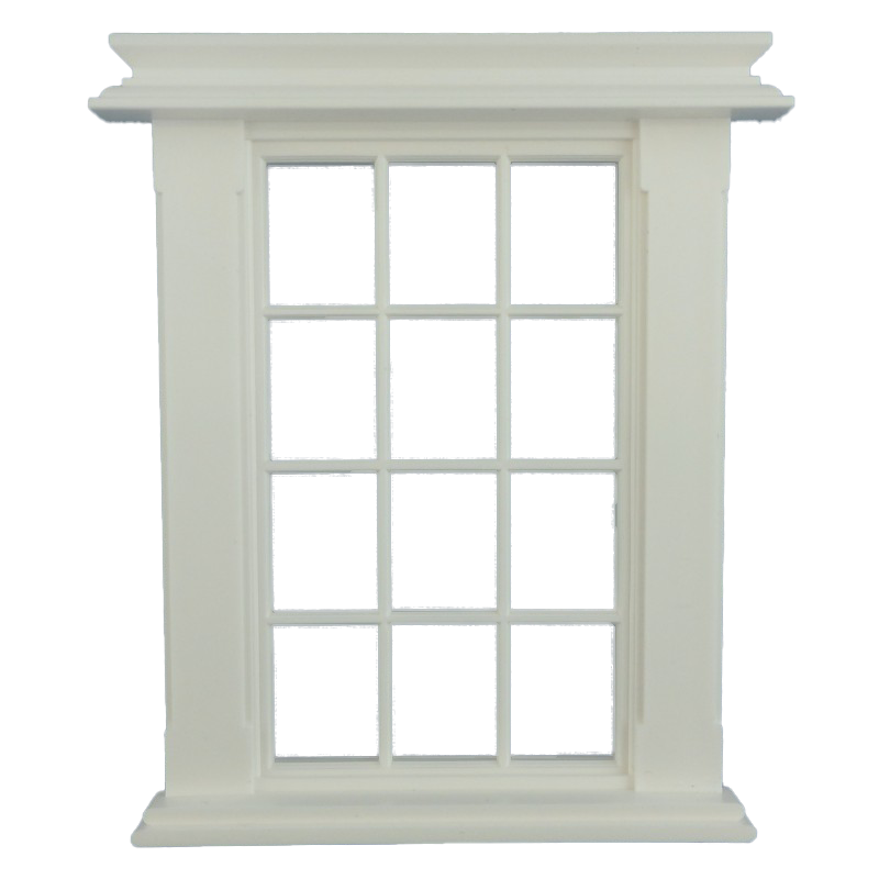 Dolls House Miniature Plastic Georgian Window Frame 12 Pane 1:24