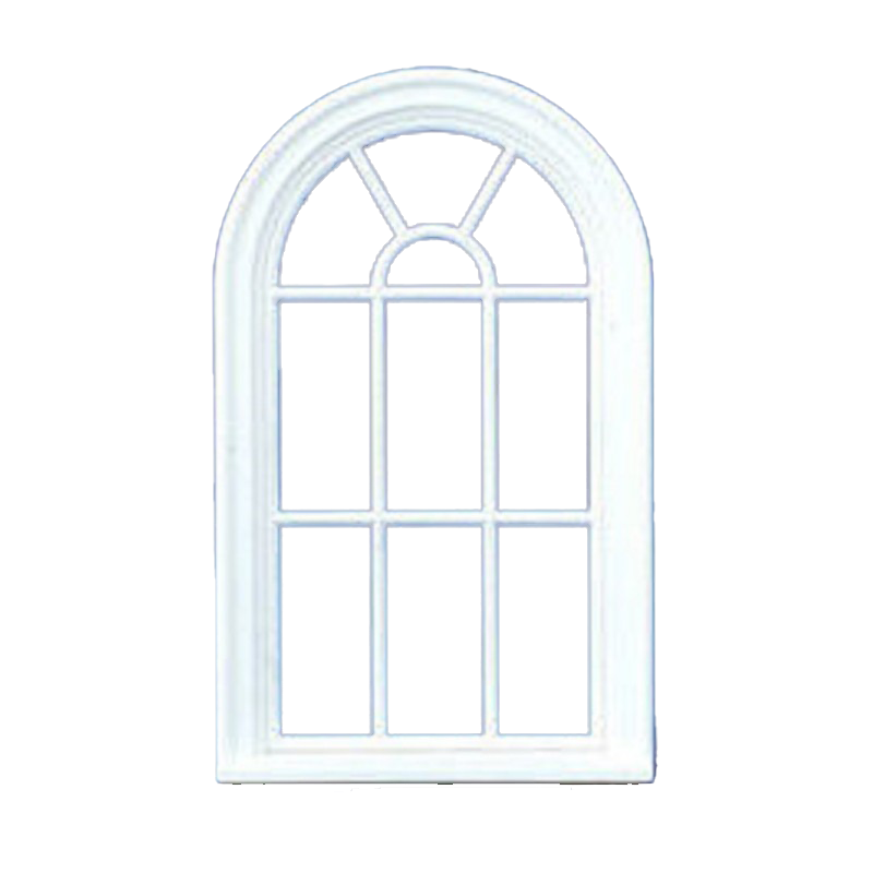 Dolls House Arched Window 1:24 Half Inch Scale White Plastic Victorian Style