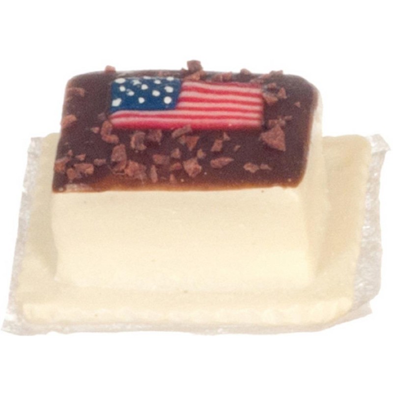 Dolls House American Flag Cake 1:24 Half Inch Party Food Cafe Shop Accessory