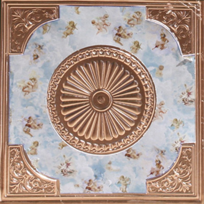 Dolls House Copper Square Ceiling with Angels & Clouds Miniature Light Accessory
