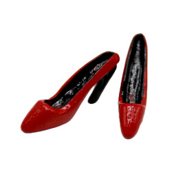 Dolls House Red & Black High Heel Shoes Ladies Clothing Bedroom Accessory 1:12