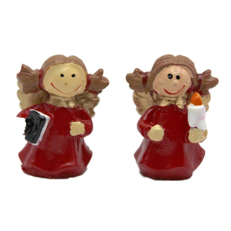 Dolls House 2 Angel Carol Singers Christmas Ornament Miniature Xmas Accessory