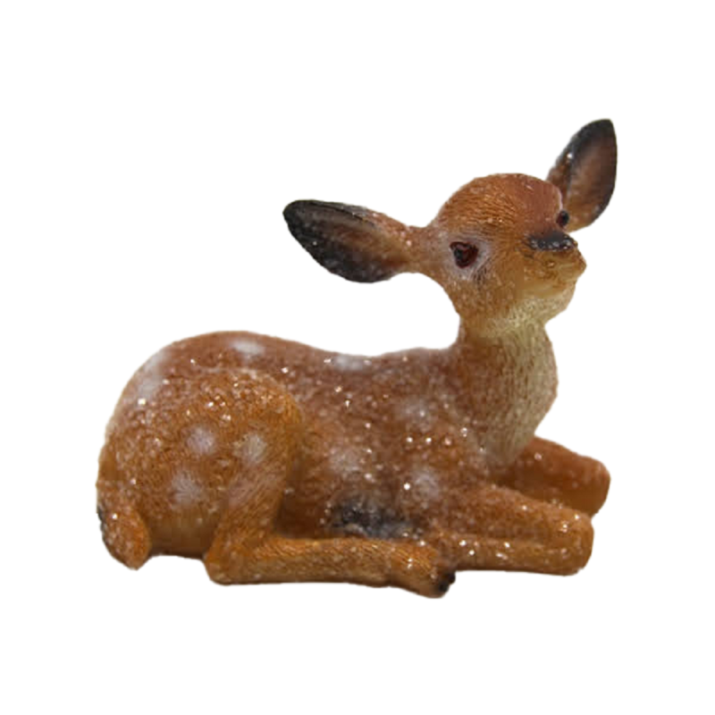 Dolls House Christmas Fawn Snowy Baby Deer Miniature Animal 1:12 Accessory 