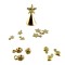 Dolls House Gold Christmas Tree Decoration Ornament Set Miniature Accessory