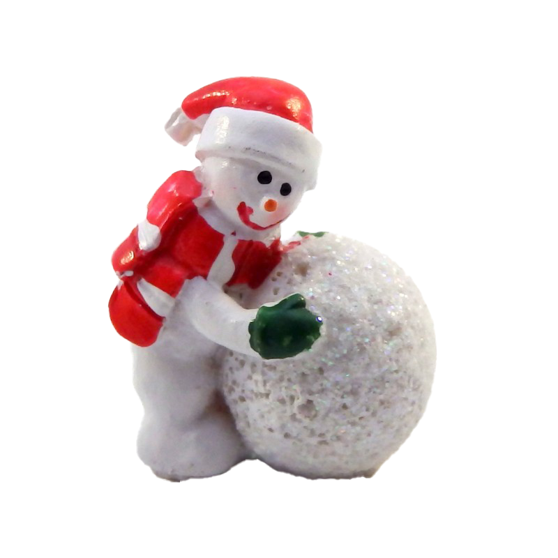 Dolls House Snowman Snowball Ornament Miniature Christmas Cake Accessory