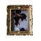 Dolls House Victorian Lady in Hat Painting Gold Frame Miniature Accessory 